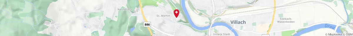 Kartendarstellung des Standorts für St. Martin Apotheke in 9500 Villach